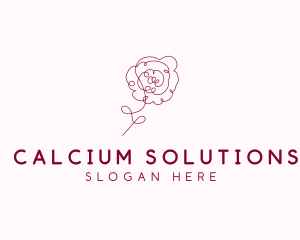 Pink Rose Flower  logo design