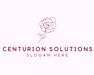 Pink Rose Flower  logo design