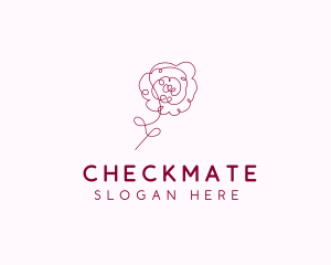 Pink Rose Flower  logo design