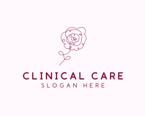 Pink Rose Flower  logo design