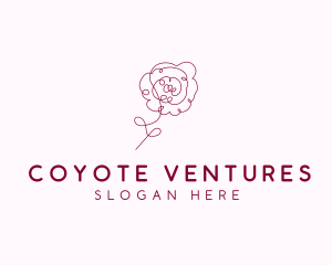 Pink Rose Flower  logo design