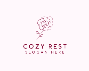 Pink Rose Flower  logo design