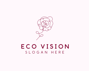 Pink Rose Flower  logo design