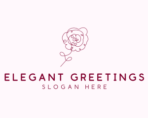 Pink Rose Flower  logo design