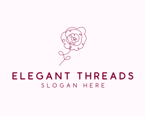 Pink Rose Flower  logo design