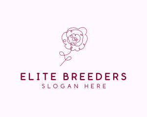 Pink Rose Flower  logo design