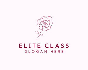 Pink Rose Flower  logo design