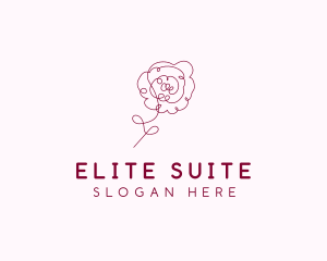 Pink Rose Flower  logo design