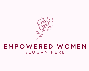 Pink Rose Flower  logo design