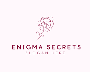 Pink Rose Flower  logo design