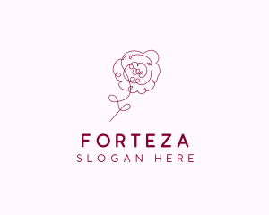 Pink Rose Flower  logo design