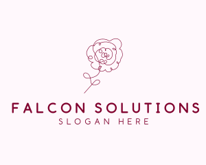 Pink Rose Flower  logo design