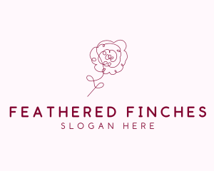 Pink Rose Flower  logo design