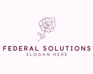 Pink Rose Flower  logo design