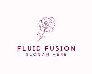 Pink Rose Flower  logo design