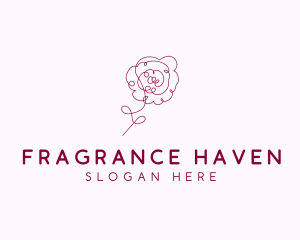 Pink Rose Flower  logo design