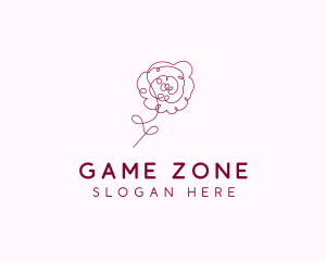 Pink Rose Flower  logo design