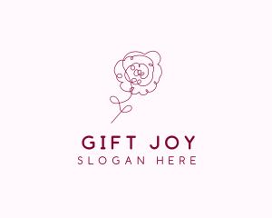 Pink Rose Flower  logo design