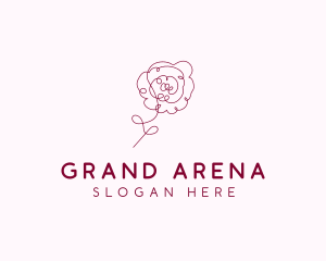 Pink Rose Flower  logo design