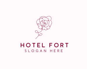 Pink Rose Flower  logo design