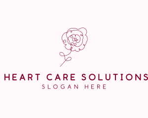 Pink Rose Flower  logo design