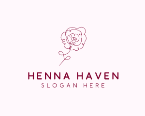 Pink Rose Flower  logo design