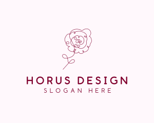 Pink Rose Flower  logo design