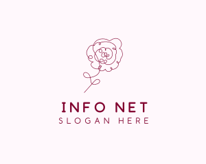 Pink Rose Flower  logo design