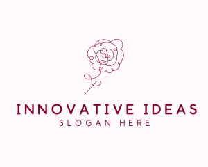 Pink Rose Flower  logo design