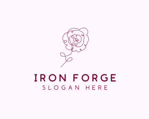 Pink Rose Flower  logo design