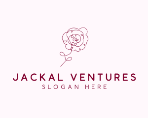 Pink Rose Flower  logo design