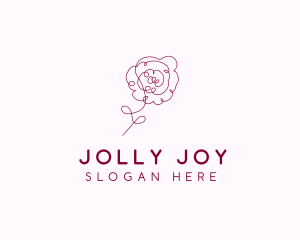 Pink Rose Flower  logo design