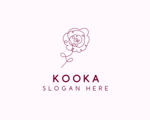 Pink Rose Flower  logo design