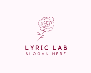 Pink Rose Flower  logo design