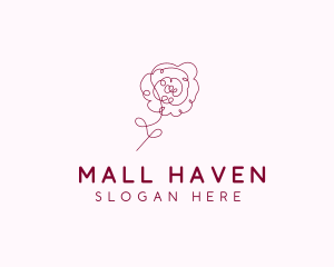 Pink Rose Flower  logo design