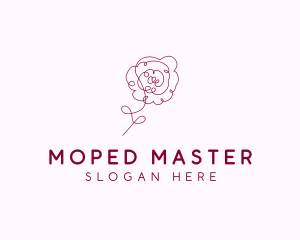 Pink Rose Flower  logo design