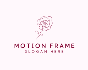 Pink Rose Flower  logo design