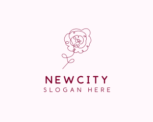 Pink Rose Flower  logo design