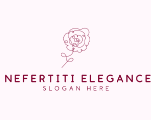 Pink Rose Flower  logo design