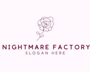 Pink Rose Flower  logo design