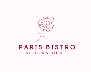 Pink Rose Flower  logo design