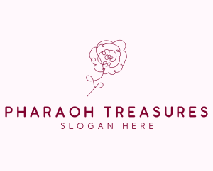 Pink Rose Flower  logo design