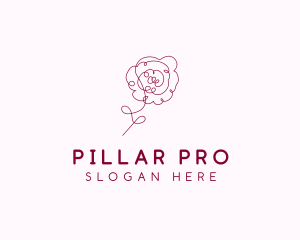 Pink Rose Flower  logo design