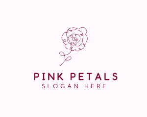 Pink Rose Flower  logo design