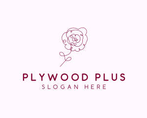 Pink Rose Flower  logo design