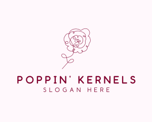 Pink Rose Flower  logo design