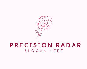 Pink Rose Flower  logo design