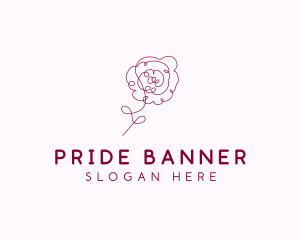 Pink Rose Flower  logo design