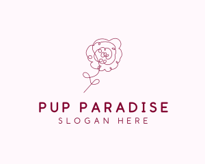 Pink Rose Flower  logo design