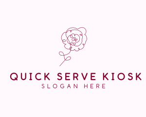 Pink Rose Flower  logo design